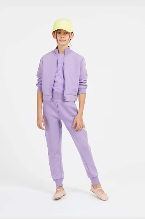 Dětská mikina Guess fialová barva, s aplikací
