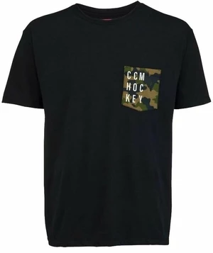 Pánské tričko CCM  CAMO POCKET S/S TEE Black  L
