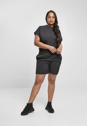 Women's Crinkle Nylon Shorts in Black