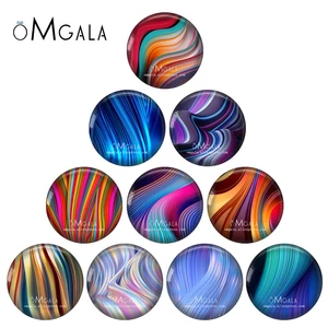 New Colorful Water Wavy Patterns 10pcs 12mm/18mm/20mm/25mm Round photo glass cabochon demo flat back Making findings