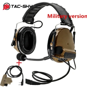 TS TAC-SKY Tactical Headset Silicone Earmuffs Comtac III Electronic Shooting Earmuffs Military Noise Cancell Headset and U94 PTT