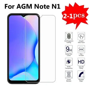 2-1PCS Phone Film For AGM Note N1 N 1 Tempered Glass Protective Glass Screen Protector For AGM Note Z1 6.52" Pelicula De Vidrio
