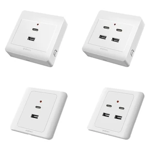 Industrial Grade USB Outlets Receptacle TypeC Wall Outlet USB Electrical Outlet