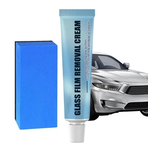 Car Oil Film Remover Cleaning Paste Car Oil Film Dirt Remover With Sponge Water Stain Remover For Car Windshield Glass Removes