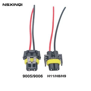 1piece 9005 9006 HB3 HB4 H11 H8 H9 Female Adapter Wiring Harness Sockets Wire Connector For Headlights Fog Lights
