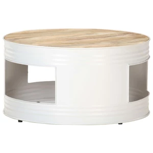 Coffee Table White26.8"x26.8"x14.2" Solid Mango Wood