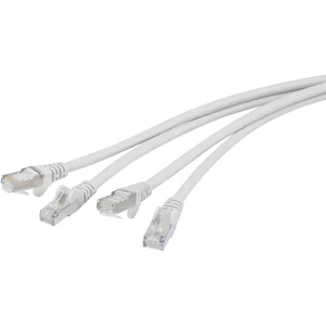 Renkforce RF-4872658 RJ45 sieťové káble, prepojovacie káble CAT 6A S/FTP 3.00 m sivá samozhášavý, duplex, s ochranou 1 k