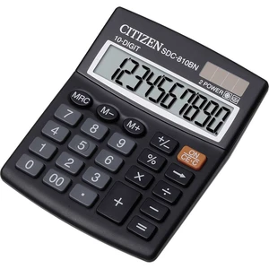 Citizen Office SDC-810BN stolná kalkulačka čierna Displej (počet miest): 10 solárny pohon, na batérie (š x v x h) 102 x