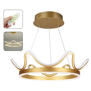 73W 85-265V Remote Control Crown LED Pendant Lamp Ceiling Light Home Bedroom Indoor Dimming Fixture Decor