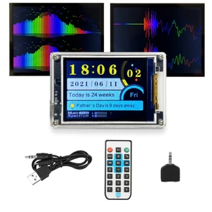 Color Voice Control Level Light Music Spectrum Audio Rhythm Light Festival Reminder Clock LCD Screen 73*48*18mm