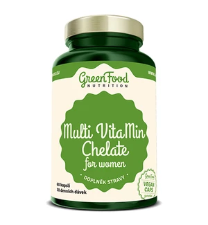 Multi VitaMin Chelát pro ženy - GreenFood Nutrition, 90 kapslí,Multi VitaMin Chelát pro ženy - GreenFood Nutrition, 90 kapslí