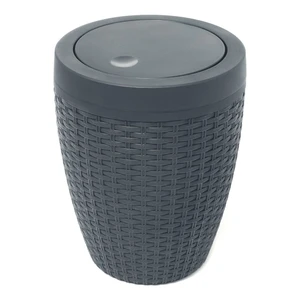 Sivý kúpeľňový kôš Addis Rattan Bath Bin Charcoal, 5 l