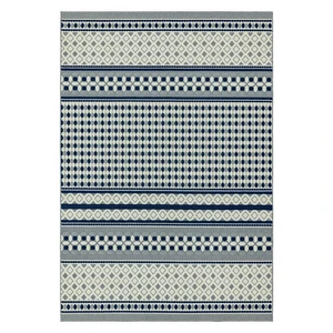 Modro-biely koberec Asiatic Carpets Antibes Geometric, 80 x 150 cm