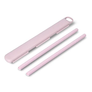 Súprava 2 ružových slamiek s obalom HIP SqueakyCleanStraw™
