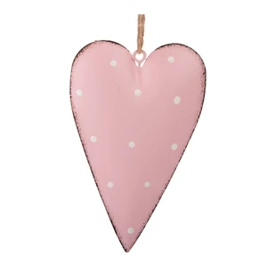 Súprava 3 ružových kovových závesných dekorácií Dakls Dotty Heart