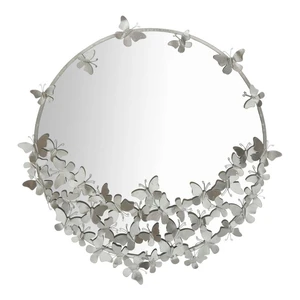 Nástenné zrkadlo v striebornej farbe Mauro Ferretti Round Silver, ø 91 cm