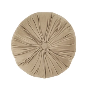Tmavobéžový zamatový dekoratívny vankúš Tiseco Home Studio Velvet, ø 38 cm