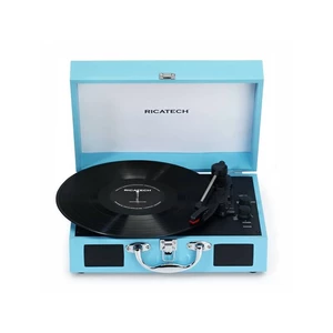 Gramofón Ricatech RTT21 Advanced (659055) modrý kufríkový gramofón • prenosný • tri rýchlosti prehrávania • slúchadlový výstup • line in • vstavané re