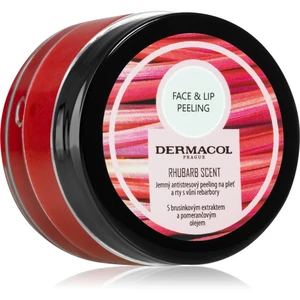 Dermacol Face & Lip Peeling Rhubarb cukrový peeling na rty a tváře 50 ml