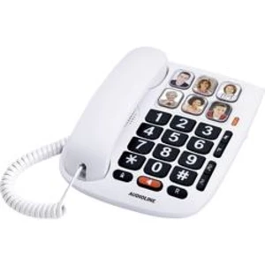 Šňůrový telefon pro seniory Audioline Tmax 10 handsfree bílá