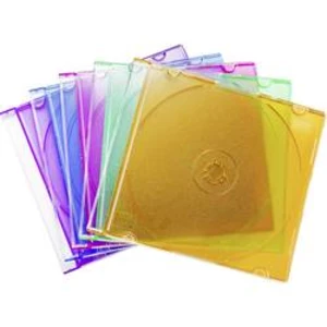 Obaly Basetech na CD/DVD/Blu-ray, 10 ks, sada, růžová, tmavě červená, modrá, oranžová, zelená (vždy 2) modrá, standardní zelená (hedvábně matná), oran
