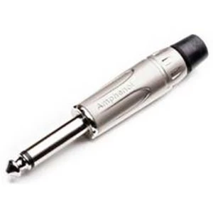 Jack konektor 6.35 mm Amphenol ACPM-KN zástrčka, rovná, pólů 2, stříbrná, 1 ks, mono