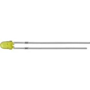 LED dioda s vývody Kingbright, L-7104YC, 20 mA, 3 mm, 2,1 V, 34 °, 20 mcd, žlutá