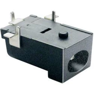 Nízkonapěťový konektor BKL Electronic 072750, Druh spínacího kontaktu: Rozpínací kontakt, zásuvka, vestavná horizontální, 6.3 mm, 2.1 mm, 1 ks