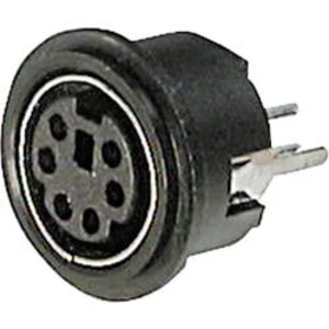 Mini DIN konektor TRU COMPONENTS 1586253 TC-A-DIO-TOP/08-203 zásuvka, vestavná vertikální, pólů 8, černá, 1 ks