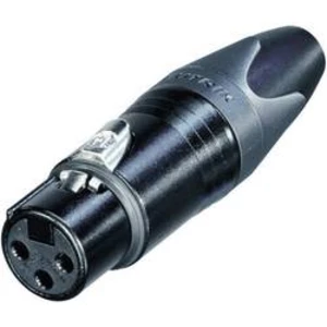 XLR kabelová zásuvka Neutrik NC 3 FXX-BAG, rovná, 3pól., 3,5 - 8 mm, černá