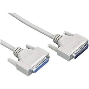 Kabel D-SUB vidlice ⇔ zásuvka, 25 pin, 2 m, šedý