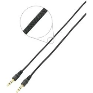Připojovací kabel SpeaKa, jack zástr. 3.5 mm/jack zástr. 3.5 mm, černý, 2 m