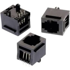 RJ45 konektor Würth Elektronik 615006138521 zásuvka, vestavná vertikální, černá, 1 ks