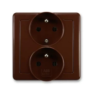 ABB Swing dvojzásuvka hnědá 5512G-C02249 H1 polozapuštěná