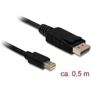 DisplayPort kabel Delock [1x mini DisplayPort zástrčka - 1x zástrčka DisplayPort] černá 0.50 m