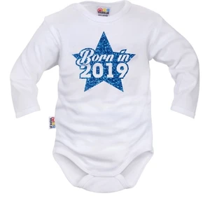 Body dlouhý rukáv Dejna Born in 2019 - bílo/modré, vel. 62, vel. 62 (2-3m)