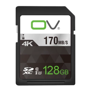 OV 128GB Storage Card SD Memory Card High Speed 170MB/S 4K HD Micro SD Card for SLR Digital Camera Video Recording