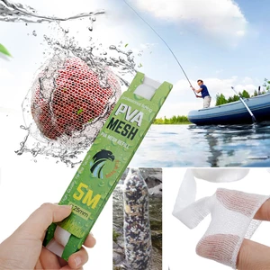 ZANLURE 25/37/44x5m PVA Coarse Bait Wrap Bags Water Dissolving Narrow Refill Fishing Net Feeder Lures Mesh Fishing Tackl