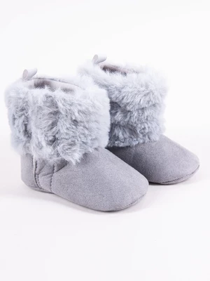 Detské zimné topánky Yoclub Yoclub_Velcro_Strappy_Girls'_Boots_OBO-0188G-2800_Grey