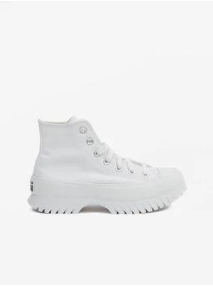 White Women's Ankle Sneakers on the Converse Platform Chuck Taylor - Women