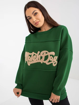 Dark green sweatshirt with patches