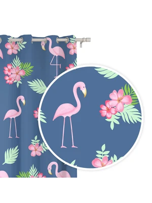 Edoti Curtain in flamingos 140x250 A499