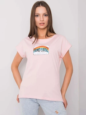 Light pink cotton women's T-shirt