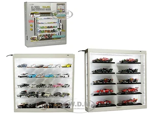 Showcase Wall Mount 5 Tier Display Case White with White Back Panel "Mijo Exclusives" for 1/64-1/43 Scale Models