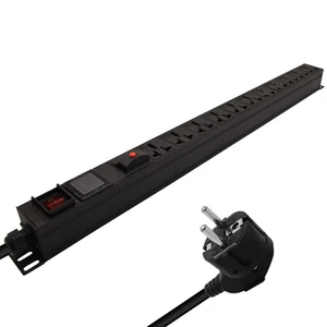 Universal socket PDU 3500W high-power 11 output Power Strip Network Cabinet Aluminum Alloy Break Switch 2m Extension Cord