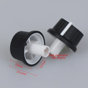 2PCS 25*25.5MM Rubber Half Shaft Knob Potentiometer Rotary Encoder Volume Switch