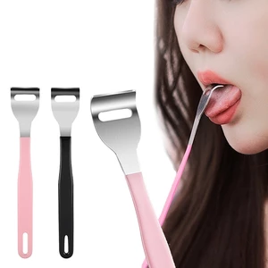 1PCS New Useful Tongue Scraper Stainless Steel Oral Tongue Cleaner Medical Mouth Brush Reusable Fresh Breath Maker Tongue Brush