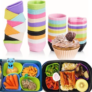 Silicone Lunch Box Dividers Silicone Cupcake Liners Egg Tart Holder Cake Cup Mold Muffin Cups Bento Box Accessories for Kids