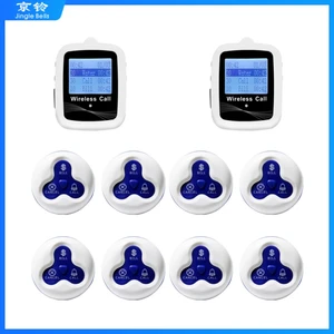 Aбародвание For Cafe Restaurant 2 Watches Receiver +8 Waterproof Pager Transmitter Coffee Shop Equipment Support Customer