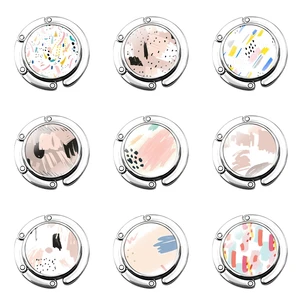 Cartoon Lover Gift Foldable Purse Hook for Women's Table Handbag Storage Folding Decor Table Hook Blush Crush print art graphic